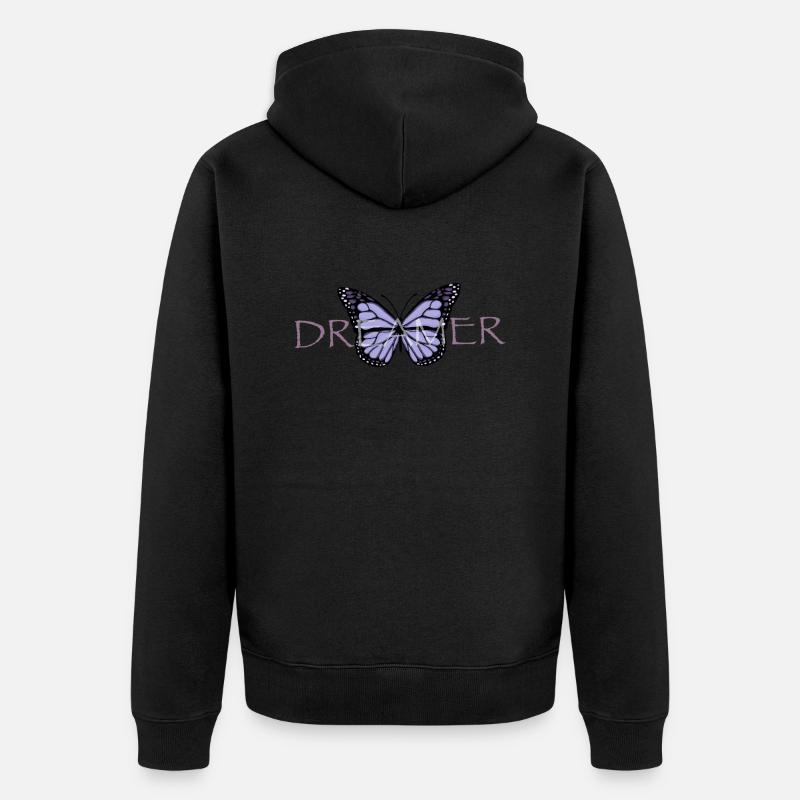 Rêveur de papillon - Veste à capuche bio Premium Unisexe - noir