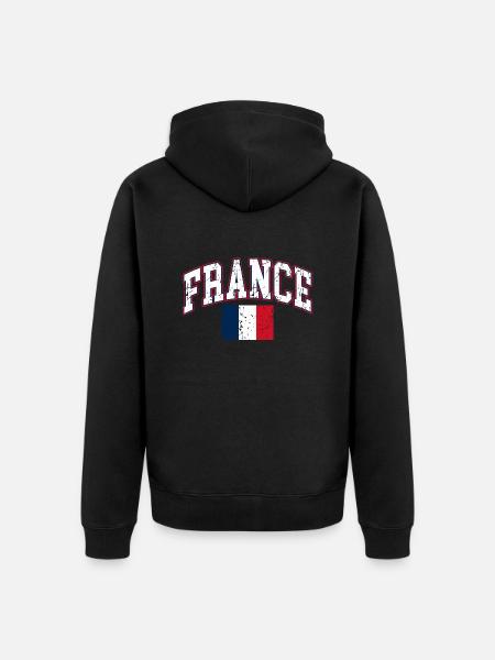 France france - Unisex Premium Organic Zip Hoodie - black