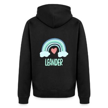 Leander Nom Rainbow Baby - Veste à capuche bio Premium Unisexe - noir - Dos - Nico (187cm)