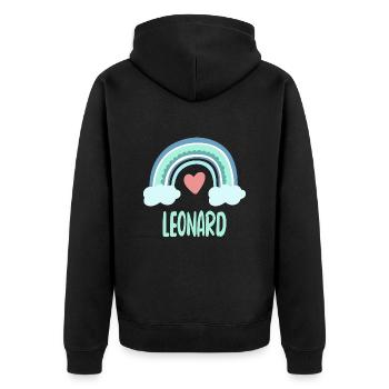 Leonard nomme Rainbow Baby - Veste à capuche bio Premium Unisexe - noir - Dos - Nico (187cm)