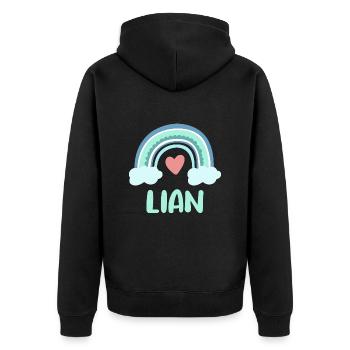 Lian Nom Rainbow Baby - Veste à capuche bio Premium Unisexe - noir - Dos - Nico (187cm)