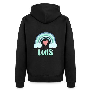 Luis Name Rainbow Baby - Unisex Premium Organic Zip Hoodie - black - Back - Nico (187cm)
