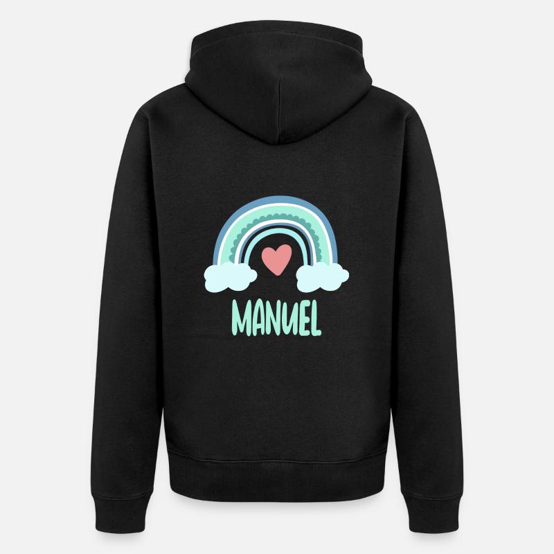 Manuel Nom Rainbow Baby - Veste à capuche bio Premium Unisexe - noir