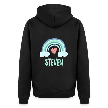 Steven nomme Rainbow Baby - Veste à capuche bio Premium Unisexe - noir - Dos - Nico (187cm)