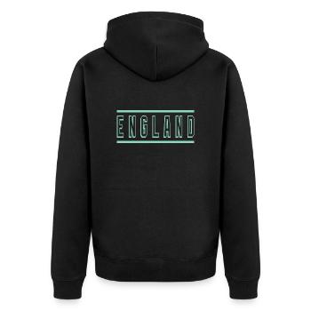 England - Unisex Premium Bio Zip Hoodie - Schwarz - Hinten - Nico (187cm)