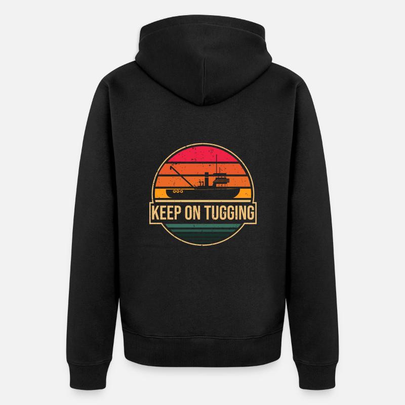 Schlepper Schleppboot Tug Life - Unisex Premium Bio Zip Hoodie - Schwarz
