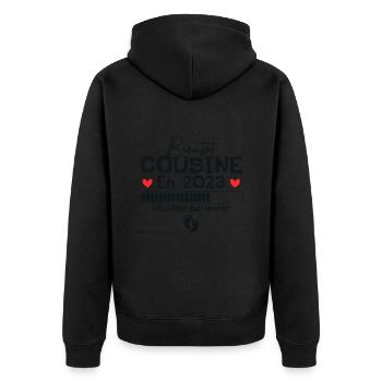 Bientôt Cousine En 2023 veuillez patienter - Veste à capuche bio Premium Unisexe - noir - Dos - Nico (187cm)
