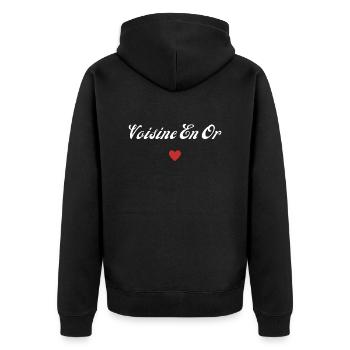 voisine en or - Veste à capuche bio Premium Unisexe - noir - Dos - Nico (187cm)
