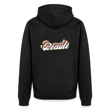 beauté vintage - Veste à capuche bio Premium Unisexe - noir - Dos - Nico (187cm)