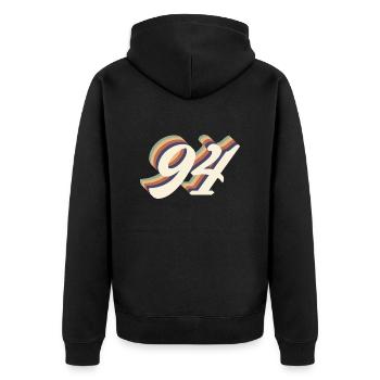 Vintage 94th anniversary - Unisex Premium Organic Zip Hoodie - black - Back - Nico (187cm)