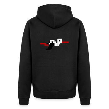 Alsace Pixel Stork #tshirtalsace #tshirtcigogne - Unisex Premium Organic Zip Hoodie - black - Back - Nico (187cm)