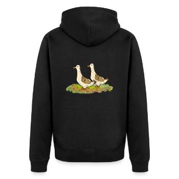 Duck - Unisex Premium Organic Zip Hoodie - black - Back - Nico (187cm)