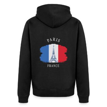 T-shirt Paris, T-shirt de vacances - Veste à capuche bio Premium Unisexe - noir - Dos - Nico (187cm)