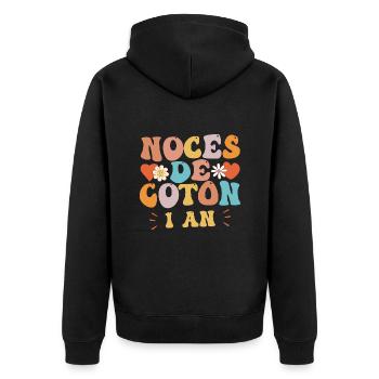 Noces de Coton - Veste à capuche bio Premium Unisexe - noir - Dos - Nico (187cm)