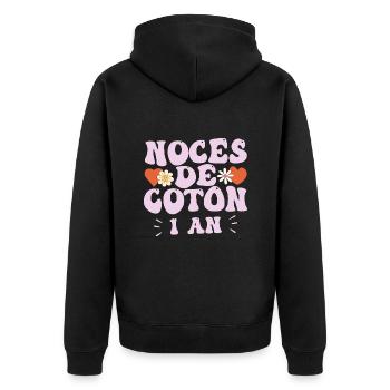 Noces de Coton - Veste à capuche bio Premium Unisexe - noir - Dos - Nico (187cm)