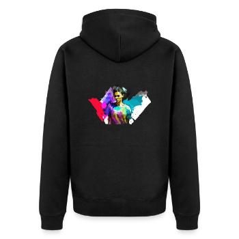 Frauenpower - Unisex Premium Bio Zip Hoodie - Schwarz - Hinten - Nico (187cm)