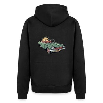 Voiture cabriolet française - Veste à capuche bio Premium Unisexe - noir - Dos - Nico (187cm)