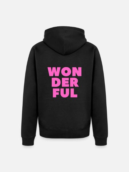Wonderful-Wunderbar - Unisex Premium Organic Zip Hoodie - black