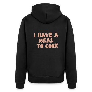 J’ai un repas à cuisiner design pour les amateurs de cuisine - Veste à capuche bio Premium Unisexe - noir - Dos - Nico (187cm)