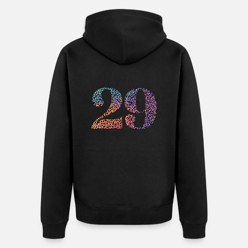 29e anniversaire léopard - Veste à capuche bio Premium Unisexe - noir