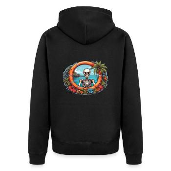 Tropical Skeleton - Unisex Premium Organic Zip Hoodie - black - Back - Nico (187cm)