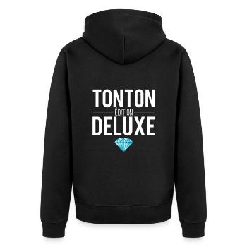 Tonton édition deluxe meilleur tonton humour - Veste à capuche bio Premium Unisexe - noir - Dos - Nico (187cm)