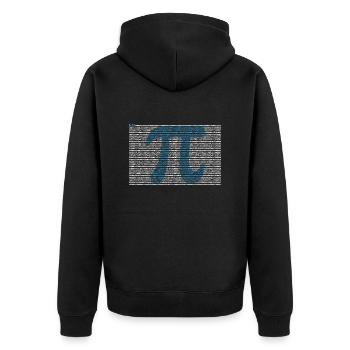 pi chemise 3, 14 pi nombre symbole math science geek - Veste à capuche bio Premium Unisexe - noir - Dos - Nico (187cm)