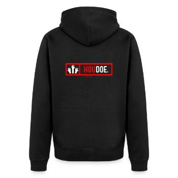 Goodbye - Unisex Premium Organic Zip Hoodie - black - Back - Nico (187cm)