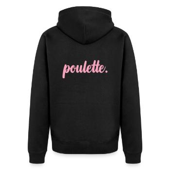 Küken - Freundin - Beste Freundin - Unisex Premium Bio Zip Hoodie - Schwarz - Hinten - Nico (187cm)