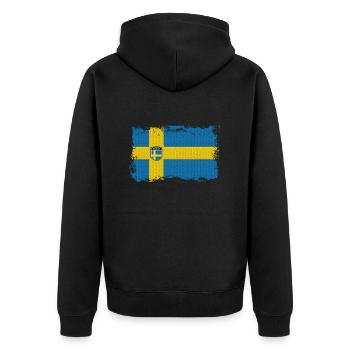 Sweden Sweden Scandinavia Nordic Viking Europe - Unisex Premium Organic Zip Hoodie - black - Back - Nico (187cm)