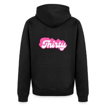 Dreißigster Geburtstag - 30. Geburtstag Retro Pink - Unisex Premium Bio Zip Hoodie - Schwarz - Hinten - Nico (187cm)