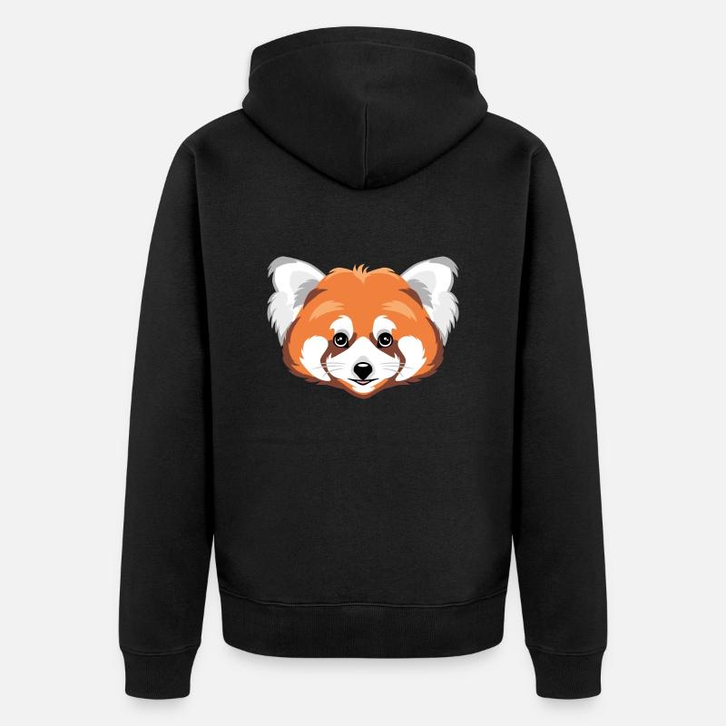 Tête de panda roux - Veste à capuche bio Premium Unisexe - noir