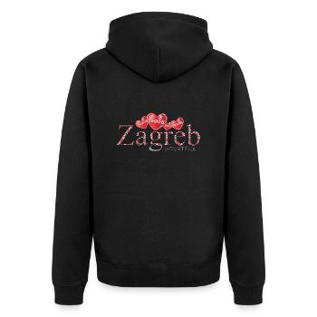 Zagreb Kroatien hrvatska hrv hr travel tourist chef - Unisex Premium Bio Zip Hoodie - Schwarz - Hinten - Nico (187cm)