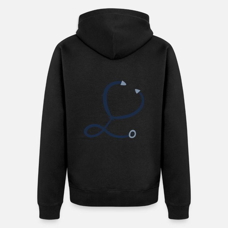 Dessin du stéthoscope. Médecin/infirmière. - Veste à capuche bio Premium Unisexe - noir