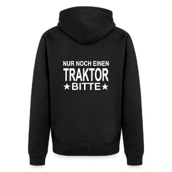 Traktor - Unisex Premium Bio Zip Hoodie - Schwarz - Hinten - Nico (187cm)