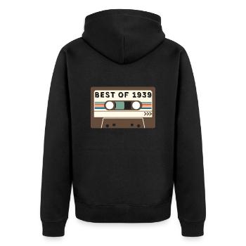 Best of 1939 - Unisex Premium Organic Zip Hoodie - black - Back - Nico (187cm)