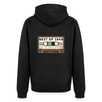 Das Beste von 1948 - Unisex Premium Bio Zip Hoodie - Schwarz - Hinten - Nico (187cm)