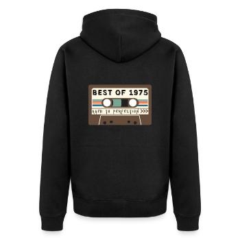 Das Beste von 1975 - Unisex Premium Bio Zip Hoodie - Schwarz - Hinten - Nico (187cm)