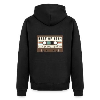 Das Beste von 1984 - Unisex Premium Bio Zip Hoodie - Schwarz - Hinten - Nico (187cm)