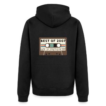 Das Beste aus 2007 - Unisex Premium Bio Zip Hoodie - Schwarz - Hinten - Nico (187cm)