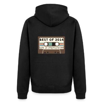 Das Beste aus 2014 - Unisex Premium Bio Zip Hoodie - Schwarz - Hinten - Nico (187cm)