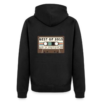 Das Beste aus 2015 - Unisex Premium Bio Zip Hoodie - Schwarz - Hinten - Nico (187cm)