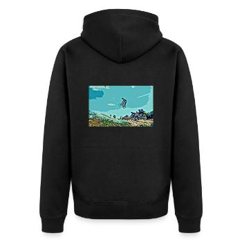 BMX Rennen Rennen ATV Motocross - Unisex Premium Bio Zip Hoodie - Schwarz - Hinten - Nico (187cm)