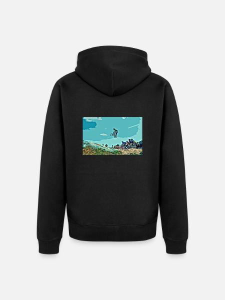 BMX Wyścigi Wyścigi ATV Motocross - Ekologiczna rozpinana bluza z kapturem Premium unisex - czarny