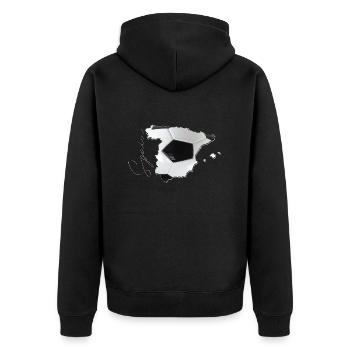 Espagne | Vrai football | Carte FR - Veste à capuche bio Premium Unisexe - noir - Dos - Nico (187cm)