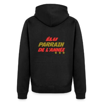 Elu PARRAIN de l'année - Veste à capuche bio Premium Unisexe - noir - Dos - Nico (187cm)
