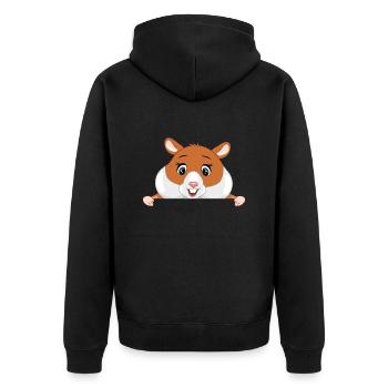 Bon hamster qui regarde - Veste à capuche bio Premium Unisexe - noir - Dos - Nico (187cm)