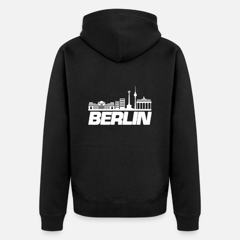 Horizon de Berlin 1 - Veste à capuche bio Premium Unisexe - noir