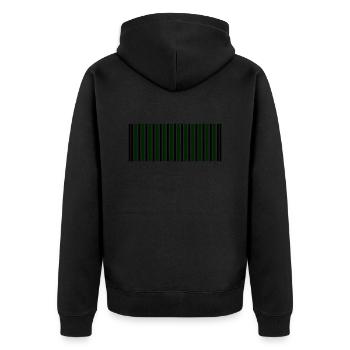 barcode - Unisex Premium Bio Zip Hoodie - Schwarz - Hinten - Nico (187cm)