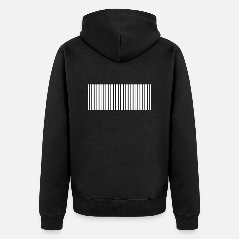 Barcode - Unisex Premium Bio Zip Hoodie - Schwarz